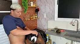 Naughty employee begs boss's son to fuck her hairy pussy bareback and cum in mouth