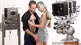 i fucked this beautiful young pornstar in doggy style, her natural tits bouncing wildly.