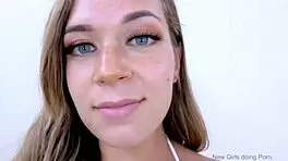 Gorgeous brunette gets fucked in a modeling audition with POV cum swallow 😘