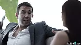 Nasty Brunette Uses Pussy in Courtroom