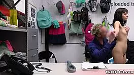 Beautiful italian shoplifter teen caught tight pussy destroyed by mall cop