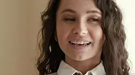 Teen swallows christmas cum eagerly