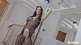 Victoria Camargo Enjoys Bareback Sex And Facial Cumshot In Red Sheer Lingerie.