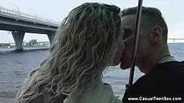 Teen 18+ Iris has a casual seaside hookup with kissing and anal