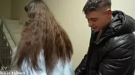 Spying on passionate outdoor fuck