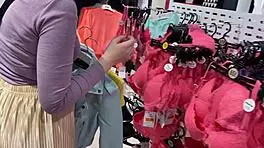 Getting Blowjob In Changing Booth With Friend