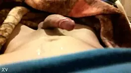 Teen guy masturbating and cumming with creampie