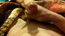Teen guy masturbating and cumming with creampie