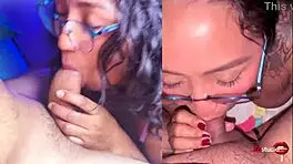 BEAUTIFUL MEXICAN SLUT SUCKS TWO COCKS HUGE AND SMALL WITH PASSION