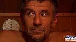 i, 18+ teen, got fuckd in sauna and gives blowjob to old cock