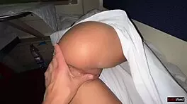 Girl Awakens to Rough Penetration in Wet Pussy on Public Train