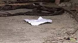 she entered this abandoned building and got fucked by two different guys in her ass