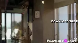 Ebony Teen Model Undresses Exposing Petite Body