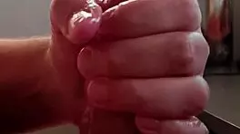 Young Guy MASTURBATES His BIG MONSTER COCK Until CUM BLASTS Everywhere in Casual Solo Fun.