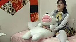 Japanese student plays with herself after school!