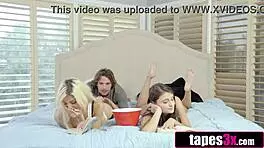 pervy siblings fuck around and end up in a hot threesome