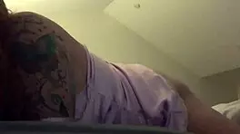 I cum hard in pink satin lingerie, horny milf masturbating with dildo