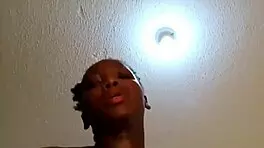 Thirsty black teen handles huge cock riding