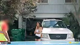 Ginger Bytes Bends Over For Intense Garage Fucking