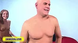 Submissive 19-Year-Old Teen Threesome With Old Pervert