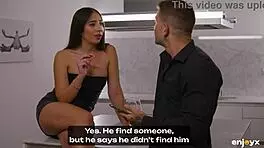 Great Blowjob Footjob For Him Pussy And Ass Licking For Her Rough Sex In The Kitchen For Them