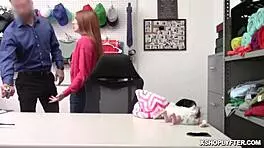 shoplifter aria carson gets fucked hard by pervy security officer in her wet pussy