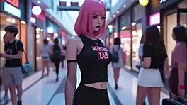 pink haired busty teen fucked by big white cock