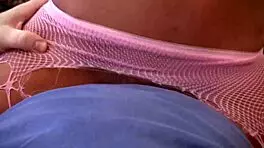 jenny welch dances a lap dance in pantyhose, boyfriend rips them off