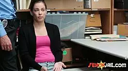 brunette bobbi dylan gets bent over in the shop for doggystyle spying