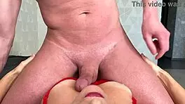 Pov sloppy blowjob with huge load in mouth from muscular bodybuilder