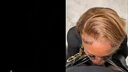 After the club, petite ebony dances and kisses passionately