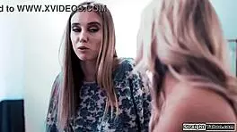 Blonde teen 18+ gets fingered by boss in intriguing taboo lesbian encounter