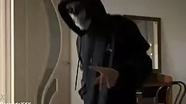 'Oh no, a trap!' exclaims the sexy thief, then fucked hard.