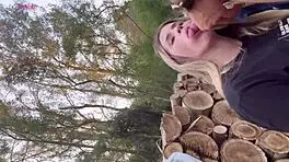 Aline Novak's delicious blowjob in woods