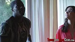 this teen rides a massive black cock