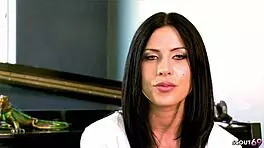 blue eyes black hair beauty cougar small tits perfect ass first time casting fuck big dick boy