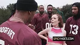 Hot Teen Gangbanged By Seven Black Studs