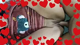 pretty young latina celebrating valentines day in missionary