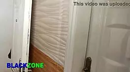 curvy ebony babe fingered in kitchen by lover close-up