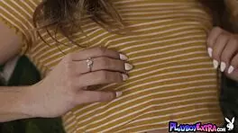 cute brunette katie kush strips to show her hairy pussy