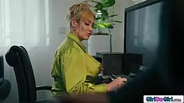 dominant milf lady boss strapon anal fucks ebony secretary