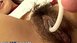 Naked Japanese nymph feels fantastic squirting solo