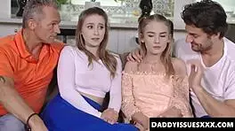 Sculpted Stepfathers Dedicate Time To Satisfy Desires Of Myself And Natalie Knight's Horny Pussies