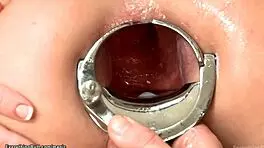 Three top anal lesbians fisting virgin ass