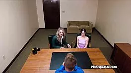 Threesome with principal to become valedictorian