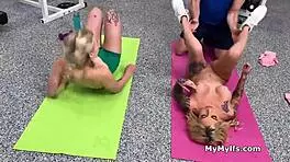 Personal Trainer Frees Sexy Milf and Teen in Gym Threesome