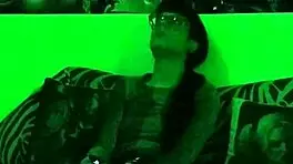 Beth kinky sexy goth domina smoking in green light