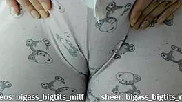 Camel toe pajama with huge tits and wet pussy 😍