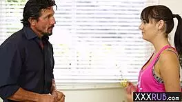 wet big ass teen charlotte cross massages guy before swallowing dick