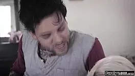 Shy Girl Rubs on Guy's Jerkoff and Sucks Him